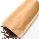 Natural Kraft Paper Stand Up Ziplock Coffee Bags High Barrier with OneWay Valve & Resealable Zipper, 12 oz (0.75 lb / 300-340 g), Pack of 100