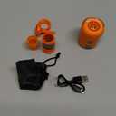 Sportneer Mini Air Pump: 1600mAh Rechargeable Air Pump for Inflatables with Hook, Magnetic and Light Function, Air Mattress Pump for Pool Floats, Sleeping Pads, Swimming Ring, Vacuum Storage Bags (Orange)