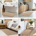 JIUZHEN Set of 2 Waffle Bath Mats Boho Non Slip Bath Rugs Washable Bathroom Rugs Super Absorbent Waffle Mats Ultra Soft Fast Drying Mat for Bathroom Floor, Tub, 16" x 24" +20" x 32", Brown