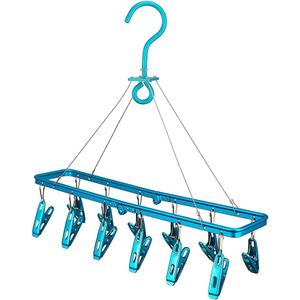 KANGCAI Underwear Hangers for Drying Metal Clothes Drying Rack, Laundry Drying Racks,Drying Racks, Foldable Laundry Clips,Small Drying Clothes, pins, Clips for Apartments Blue