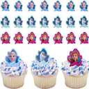 DecoPac Frozen II Rings, Cupcake Decorations Featuring Elsa, Anna, And Olaf For Birthday And Christmas Celebrations - 24 Pack (1.3 x 1.65 x 0.65 inches)