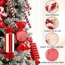 Lanpn 8 Pcs 11.8" Extra Large Candy Cane Christmas Decorations, Giant Peppermint Candies Xmas Tree Ornaments, Red White Lollipop Candy Canes, Sweet Hanging Decor for Candyland Holiday Indoor Outdoor