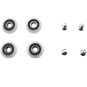Hahiyo 19mm Diameter Bearing Steel Shower Door Wheels with Stainless Steel Screws Smooth Rolling Easy Install Durable Nylon Rollers Runners Ball Bearings 4 Sets for Bathroom Kitchen Drawers Track