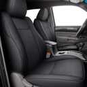 LUCKYMAN CLUB 2005-2015 Tacoma Custom Fit Seat Covers for Crew Cab with Faux Leather (2005-2015 Black)