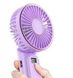 Portable Handheld Fan, Portable Fan Rechargeable, 4000mAh, 180 Adjustable, 6 Speed Wind, Display Electricity in Real Time, USB Rechargeable Foldable F an, Quiet Personal Fan as Power Bank (Black)