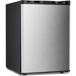 Antarctic Star Upright Freezer 3.0 Cu.ft, Compact Mini Freezer with Reversible Single Door, Temperature Control, Removable Shelves, Small freezer Stainless Steel for Dorms Home Office