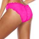 Tempt Me Women Twist Bikini Bottom Moderate High Cut Bathing Suit Bottoms Ruched Swimsuit Bottom (L)