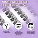 2 x B&Qaugen Self Adhesive Eyelashes SA01 48 PCS Reusable Adhesive Eyelashes Press On Lashes D Curl No Glue Eyelashes 10-16mm with Lash Tweezers 1 Step DIY Lash Self Stick Easy to Apply (SA01-D)