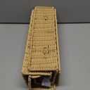 Pinkunn 4 Pcs Nursery Book Shelves 15.8 Inch Rattan Scalloped Floating Bookshelves Wicker Boho Book Shelf for Wall Mounted Decor Nursery Rooms Hanging (Classic)