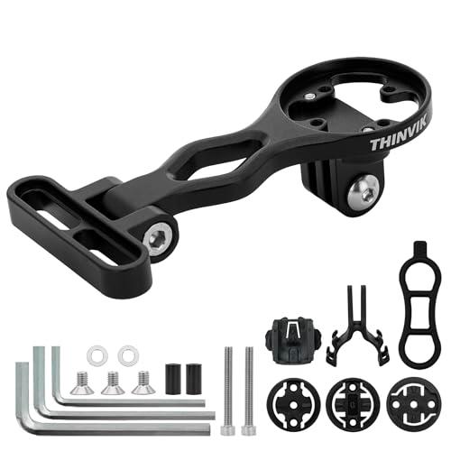 Thinvik Out-Front Extended Mount&Bike Computer Mount for Garmin Wahoo Bryton Series, Adjustable Angle Combo Mount