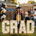 2026 Graduation Decorations - 2.3 FT Large PRE-CUT GRAD Marquee Letters Kit - Mosaic Foam Board Sign - Class of 2026 Congrats Party Supplies for Kindergarten Preschool High School College