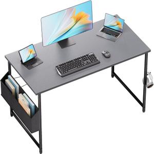 Pamray 47 Inch Computer Desk for Small Spaces with Storage Bag, Home Office Work Desk with Headphone Hook, Small Office Desk Study Writing Table