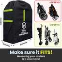 V VOLKGO Large Stroller Bag for Airplane, Large Cover for Airtravel, Jogger & Umbrella Stroller Cover for Travel - Fits Wide, Gate Check Bag, Heavy Duty Durable Infant carrier covers for Air Travel