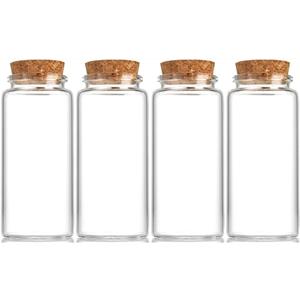 4 pcs 140ml Scripture Jars Glass Bottles with Cork Stopper Prayer Bottle Bible Verse Jar 47x100mm (1.85x3.94inch)
