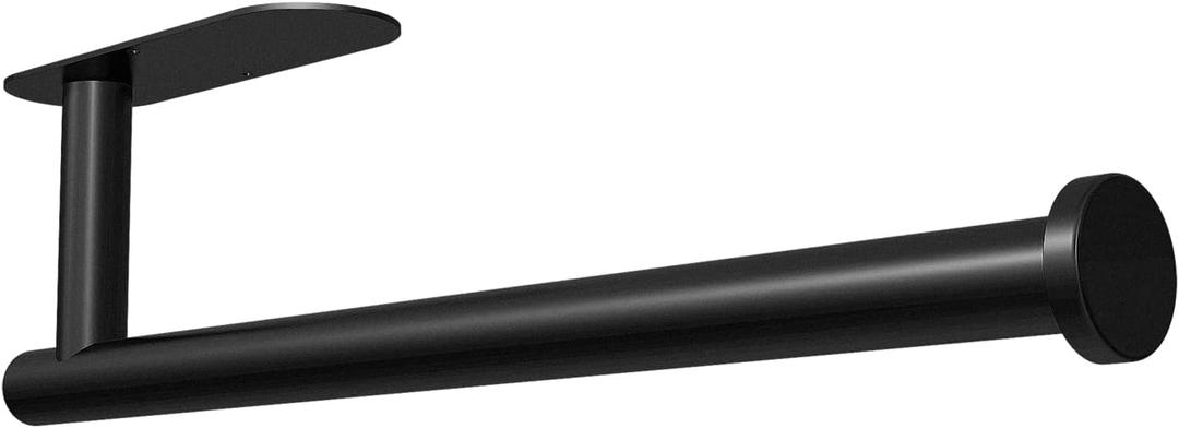 DEKAVA Paper Towel Holder Under Cabinet Wall Mount for Kitchen Towel, Self-Adhesive Bar, Rack, SUS304 Stainless Steel 13 inch (BlackA, 1)