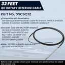 SSC6232 32Ft QC Rotary Steering Cable Fit for SH4910P SH4920P | for SH91190P SH91527P SH91523-1P 32 Foot Boat Steering Cable