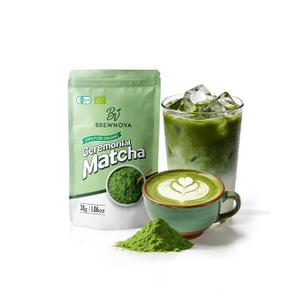 4 x Brewnova Ceremonial Grade Matcha Powder - Premium Organic Shade-Grown Stone-Milled First Harvest Unsweetened Gluten-Free Vegan Green Tea for Matcha Latte, Teas & Recipes, 1.06oz Double-Seal Pack (30g) (EXP 10/25/27)