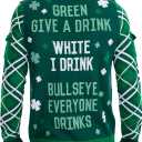 Tipsy Elves St. Patricks Day Game Sweater - Funny Interactive Party Pullover with Toss Game (Green, XXXL)