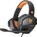 NUBWO N16 Gaming Headset for Xbox, PS5, PS4, PC, NS, Mac - Over Ear Headphones with Microphone, Stereo Sound, Wired Xbox Headet with 3.5mm Audio Jack (Black Orange)