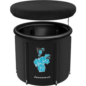 Jasonwell Ice Bath Tub for Athletes - Heavy Duty Cold Water Therapy Plunge Tub Ice Pod for Recovery Portable Ice Barrel Plunge Pool for Outdoor Inflatable Hot Tub Bathtub at Home for Adults (Black)