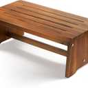 TINAMO 24" Extra Wide Wooden Step Stool with Crossbar, Holds up to 300 LBS