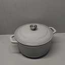 Mueller 6 Quart Enameled Cast Iron Dutch Oven, Heavy-Duty Casserole and Braiser Pan with Lid and Knob, Safe for All Cooktops (Gray)