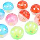 Pssopp 10Pcs Bird Chew Toy Ball, Colorful Plastic Parrot Cage Bird Ball Toy Jingle Balls Cage Accessories Parakeet Chewing Pet Bite Ball for Chewing Training Biting