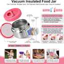 Stainless Steel Bento Lunch Box-7+ Older Kids，Teens ＆ Adult with Insulated Food Jar,Leakproof 3-Compartment,BPA-Free, Eco-Friendly,Dishwasher Safe, Large-Capacity Box, School,Office,Travel （Pink)
