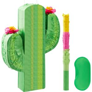 Cinco De Mayo Cactus Pinata for Kids Birthday Party, (16.75x11.25x3 in.) for Fun Fiesta Taco Party Supplies, Luau Event Photo Props, Mexican Theme Decoration, Carnivals Festivals, Taco Tuesday Event
