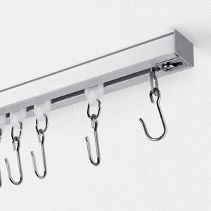 Curtain Track, Ceiling Curtain Track with Roller Hooks, Ceiling Mount Rail Set for Room Divider, 6ft - 9ft (White) (6ft - 9ft, White)