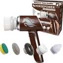 Horsepower Electric Power Scrubber, Waterproof, Spins 350 RPM, 5 Brush Heads, AS-SEEN-ON-TV, Cleans Dirt & Grime, Tile, Grout, Bathrooms, Kitchen, Auto Rims, Outdoor Furniture & More, Rechargeable