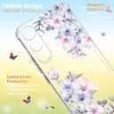 for Samsung Galaxy A56 Case Flowers [Buffertech 6.6ft Military-Grade Drop Protection] [Anti Peel Off Tech] Clear TPU Bumper 5G Phone Case Cover DesignFoliolosa