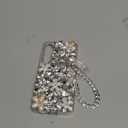 Omio Compatible with Samsung Galaxy S25 Plus Bling Case with Hand Chain Strap Cute Butterfly Bracelet 3D Handmade Sparkle Glitter Crystal Bling Diamond Hard PC Phone Case for Women Girls White