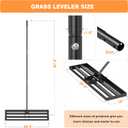 GAW Black Lawn Leveling Rake, 40" x 10" 7.2ft Handle Heavy Duty Ground Plate Rake for Lawns, Effort Saving Lawn Leveler Tool, Levelawn Tool for Yard, Backyard, Garden, Golf Couse, Farm, Pasture