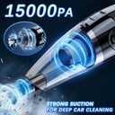 Handheld Vacuum Cordless, 15000Pa Powerful Car Vacuum Cleaner - 7800mAh Rechargeable Portable Mini Vacuum with 70000RPM Motor, 5 Nozzles, Low Noise, Washable Filter, for Car, Home, Office, Pet