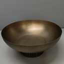 Kate and Laurel Rooks Ribbed Decorative Metal Bowl; 12 Inch Diameter; Brass; Modern Raised Fruit Bowl for Kitchen Counter or Use as a Key Bowl for an Entryway Table (Gold)