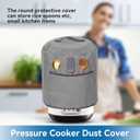 Air Fryer Cover Dust Cover, Round Protective Cover Bag Small Household Appliance Dust Cover with 2 Pocket and Handle for Electric Pressure/Rice Cooker, 38x38.7cm/15x15.2in(Black)