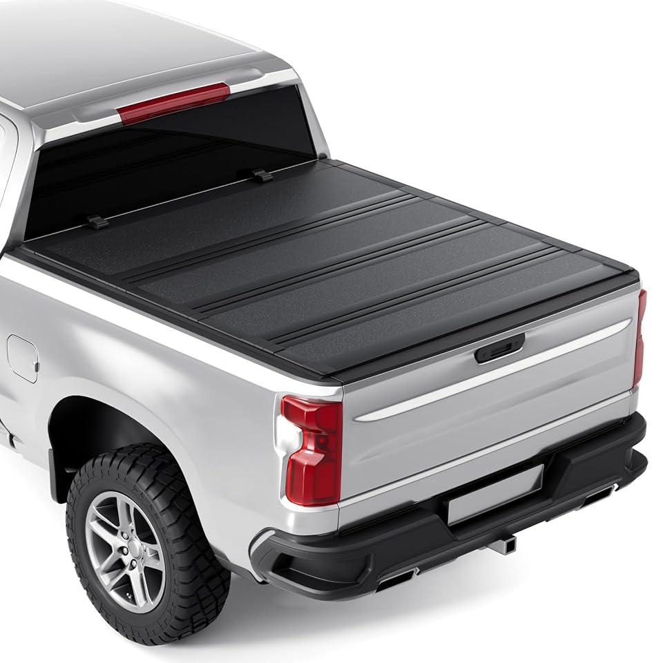 Tono King Quad-Fold Truck Bed Covers Fits 2007-2026 Chevy Silverado/Sierra | Low Profile Aluminum,waterproof/theft-proof/Cold- and heat-resistant,5' 8" Bed (69.6") NO CarbonPro Bed