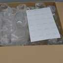 48 piece Stemless Unbreakable Crystal Clear Plastic Wine Glasses Set of 48 Small (10 Ounce - Gold Rim)