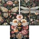 3 Pack Diamond Art Kits for Adults, Bee Diamond Painting Kits for Adults, 5D DIY Round Drill Gem Art Paint with Diamonds Dots Crafts Kits for Home Decor Gift 12x16inch (Bee Butterfly and Dragonfly)