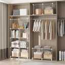 AWTATOS Cube Storage Organizer, Closet Organizers and Storage, 12 Cube Shelves Bookshelf, DIY Stackable Plastic Clothes Organizer Shelving for Bedroom, Home, Transparent Twill
