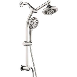 Retrofit 2-Way Shower Head Combo, 8-Function Rainfall Shower Head with 9 Setting Handheld Shower Combo, Adjust Slide Bar and Shower Arm, 2.5 GPM, Drill-Free Shower System, Brushed Nickel