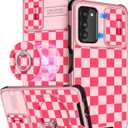 Buleens for Samsung Galaxy A03S Phone Case 6.5 Inch - with Ring Stand & Camera Cover Cute Designed for Women Girls Pretty Unique Girly for Samsung A03S Phone Case Compatible with Magsafe (Pink Plaid)