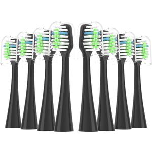 Replacement Toothbrush Heads Fits for Waterpik Complete Care 9.0 (CC-01), Care 5.0 (WP-862) Sonic Electric Tooth Brush Refill(8-pc), Pisonicleara