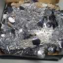 SINTENILL 6 FT Pop Up Christmas Tree with 100 LED Timer Lights & Remote, Silver Collapsible Christmas Tinsel Tree Artificial Pencil Tree Xmas Decoration for Holiday Home Office Party, USB Powered