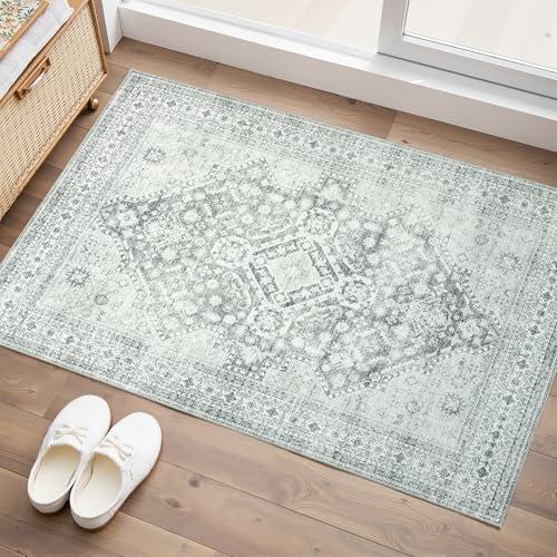 chunsemeiju 2x3 Rug,Boho Vintage Oriental Washable Rugs,Collapsible Area Rug for Bedroom, Entryway, Kitchen, Bathroom