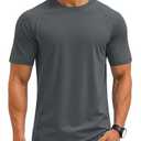 MAGCOMSEN Men's Rash Guard Swim Shirts UPF UV Short Sleeve Surf Water Shirt (Black, M)