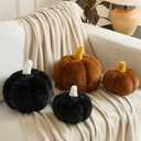 Pumpkin Pillows, Halloween Fall Throw Pillow, Pumpkin Shaped Pillow for Couch, Cute Stuffed Pumpkins, Autumn Decorative Cushion (Brown, 11 Inches)