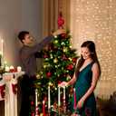 Gejoy Mercury Glass Finial Christmas Tree Topper 12 Inches Vintage Spherical Xmas Tree Topper Mid Century Christmas Ornament for Home Xmas Holiday Party Decorations(Burgundy)