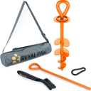 ROYAL-PAW Dog Tie Out Stake - for Large Dogs up to 210 lbs - Heavy Duty Dog Stake for Yard, Beach & Camping Outside - Best in Ground Anchor for a Dog Cable, Leash, Lead Tether (1, Royal Orange)
